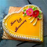Send 1st Anniversary Heart Shape Mango Cake Anniversary to Munnar Send 1st Anniversary Heart Shape Mango Cake Anniversary to Munnar