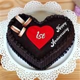 Send 1st Anniversary Heart Shape Chocolate Truffle Cake Anniversary Cakes to Hooghly Send 1st Anniversary Heart Shape Chocolate Truffle Cake Anniversary Cakes to Hooghly