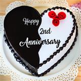 Send 2nd Anniversary Chocolate Cake in Heart Shape Anniversary Cakes to Davangere Send 2nd Anniversary Chocolate Cake in Heart Shape Anniversary Cakes to Davangere