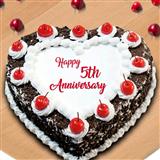 Send 5th Anniversary Black Forest 1 Kg Cake Anniversary Cakes to Vadnagar Send 5th Anniversary Black Forest 1 Kg Cake Anniversary Cakes to Vadnagar