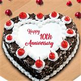 Send 10th Anniversary Black Forest 1 Kg Cake Anniversary Cakes to Tumkur Send 10th Anniversary Black Forest 1 Kg Cake Anniversary Cakes to Tumkur