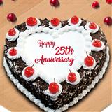 Send 25th Anniversary Black Forest 1 Kg Cake Anniversary Cakes to Tumkur Send 25th Anniversary Black Forest 1 Kg Cake Anniversary Cakes to Tumkur