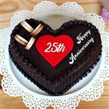 Send 25th Anniversary Heart Shape Chocolate Truffle Cake Anniversary Cakes to Tumkur Send 25th Anniversary Heart Shape Chocolate Truffle Cake Anniversary Cakes to Tumkur