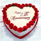 Send 25th Anniversary Heart Shape Strawberry Cake Anniversary to Munnar Send 25th Anniversary Heart Shape Strawberry Cake Anniversary to Munnar