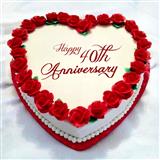 Send 40th Anniversary Heart Shape Strawberry Cake Anniversary Cakes to Phoolmandi Send 40th Anniversary Heart Shape Strawberry Cake Anniversary Cakes to Phoolmandi