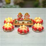 Send Marbel Laxmi Ganesh with Diyas Spiritual Gifts to Bayad Send Marbel Laxmi Ganesh with Diyas Spiritual Gifts to Bayad