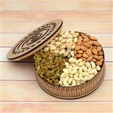 Send Mixed Dryfruits In A Round Decorated Box Dry Fruits Hampers to Elavur Send Mixed Dryfruits In A Round Decorated Box Dry Fruits Hampers to Elavur