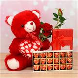 Send Designer Box Of Handmade Chocolates with Teddy & Rose Valentines Day to Umreth Send Designer Box Of Handmade Chocolates with Teddy & Rose Valentines Day to Umreth