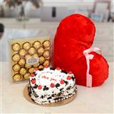 Send Heart Shape Cushion & Cake With Ferrero Rocher Hamper Gift Hampers to Waghodia Send Heart Shape Cushion & Cake With Ferrero Rocher Hamper Gift Hampers to Waghodia