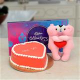 Send Kissing Teddy With Love Cake & Celebration Gift Hampers to Khambhat Send Kissing Teddy With Love Cake & Celebration Gift Hampers to Khambhat
