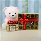 Send Teddy With Handmade Chocolates Valentines Day to Madurai Send Teddy With Handmade Chocolates Valentines Day to Madurai