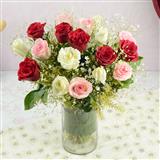 Send 18Pcs Mixed Roses in a Vase Flowers to Waghodia Send 18Pcs Mixed Roses in a Vase Flowers to Waghodia