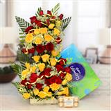 Send Chocolates With Multicolor Rose Basket Flowers & Chocolates to Bahawalpur Send Chocolates With Multicolor Rose Basket Flowers & Chocolates to Bahawalpur