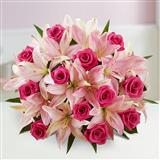 Send 12 Pcs Roses with 21 Pcs Lily Bouquet Flowers to Sinor Send 12 Pcs Roses with 21 Pcs Lily Bouquet Flowers to Sinor