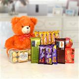 Send Ferrero Rocher With Brown Teddy Chocolates Combo Gift Hampers to Chitradurga Send Ferrero Rocher With Brown Teddy Chocolates Combo Gift Hampers to Chitradurga