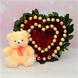 Send Cute Teddy With Heart Shape Rose & Ferrero Rocher Combo Gift Hampers to Khambhat Send Cute Teddy With Heart Shape Rose & Ferrero Rocher Combo Gift Hampers to Khambhat