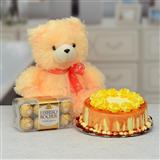 Send Butter Scotch Cake With Teddy & Chocolate Hamper Gift Hampers to Bhuj Send Butter Scotch Cake With Teddy & Chocolate Hamper Gift Hampers to Bhuj