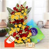 Send Red & Yellow Rose Basket With Celebration For Mom Mothers Day to Khambhat Send Red & Yellow Rose Basket With Celebration For Mom Mothers Day to Khambhat