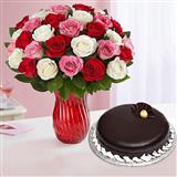 Send Chocolate Cake & 36 Multicolor Roses Gift Hampers to Kachiguda Send Chocolate Cake & 36 Multicolor Roses Gift Hampers to Kachiguda