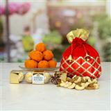Send Motichoor Laddoo With Ferrero Rocher and Kaju Gift Hamper Gift Hampers to Jhabua Send Motichoor Laddoo With Ferrero Rocher and Kaju Gift Hamper Gift Hampers to Jhabua