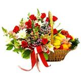 Send Fruit With Roses Basket Flowers & Fruits to Hospet Send Fruit With Roses Basket Flowers & Fruits to Hospet
