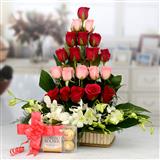 Send Multi-colour Flowers and Chocolate Gift Hampers to Bhaktal Send Multi-colour Flowers and Chocolate Gift Hampers to Bhaktal