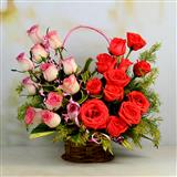 Send Basket of Lovely Roses Flowers to Junagadh Send Basket of Lovely Roses Flowers to Junagadh