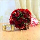 Send Aromatic Red Roses Bouquet & Chocolate Flowers & Chocolates to Sunav Send Aromatic Red Roses Bouquet & Chocolate Flowers & Chocolates to Sunav