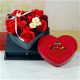 Send Artificial Flower Box With Sapphire Box Gift Hampers to Gokak Send Artificial Flower Box With Sapphire Box Gift Hampers to Gokak