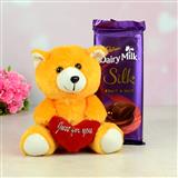Send Charming Teddy with Delectable Silk Gift Hampers to Gokak Send Charming Teddy with Delectable Silk Gift Hampers to Gokak