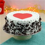 Send Toothsome Round Black Forest Cake 1KG Valentine Cakes to Noida Send Toothsome Round Black Forest Cake 1KG Valentine Cakes to Noida