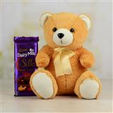 Send Cuddly Teddy & Delightful Cadbury Silk Same Day Delivery to Solapur, Karnataka Send Cuddly Teddy & Delightful Cadbury Silk Same Day Delivery to Solapur, Karnataka