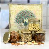 Send Artistic Peacock Box With Dryfruits Jars Dry Fruits Hampers to Gokak Send Artistic Peacock Box With Dryfruits Jars Dry Fruits Hampers to Gokak