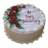 Send 1st Anniversary Vanilla Cake - 1Kg Anniversary Cakes to Bellary Send 1st Anniversary Vanilla Cake - 1Kg Anniversary Cakes to Bellary