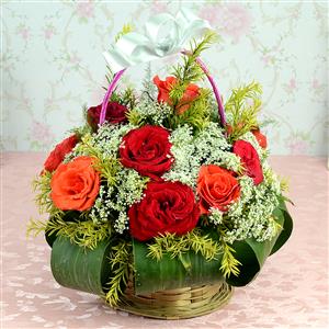 Send 12 Roses Basket to Hyderabad