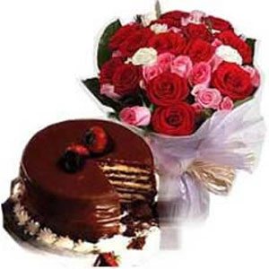 18 Roses and 1 Kg cake