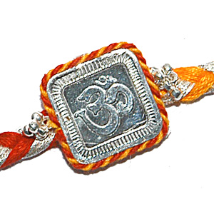 Send Silver OM Rakhi to India Send Silver OM Rakhi to India