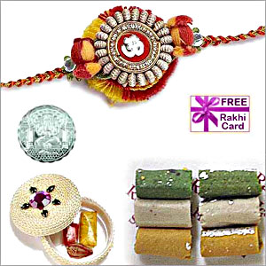  225 Grams Assorted Rolls - Half Pound with Free Rakhi and Silver Coin  