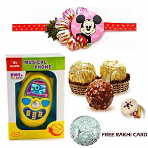  Musical Phone with Chocolate Rakhi Combo 