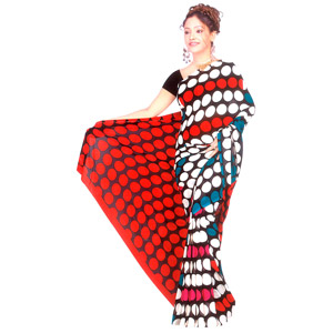 Polka Dot Chiffon Saree