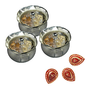 Mewa Dry Fruits Loti with Diyas