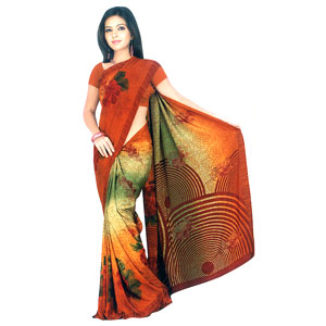  Send Splendid Crape Saree Mumbai 