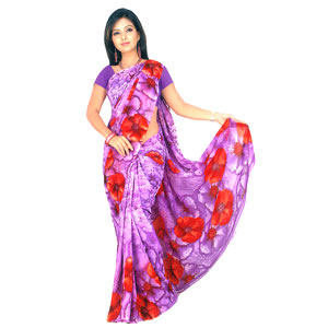 Big Floral Chiffon Saree