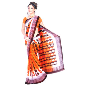 Patterned Chiffon Saree