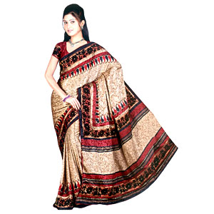  Send Brasso Saree With Velvet Border Mumbai 