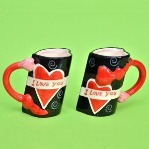Colorful Pair of Love Mugs 