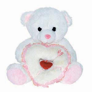  Send Struck by Cupid-( 8 inch white teddy with Heart & Arrow) Mumbai 