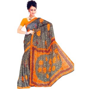 Send Any floral chiffon saree ( for hamper) to Hyderabad