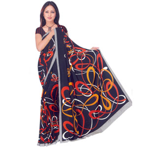  Send Colourful Chiffon Saree Mumbai 
