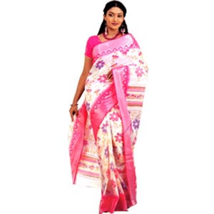  Send Pink Cotton Saree Mumbai 